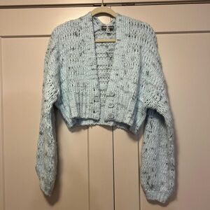 Urban Outfitters Light Blue Cropped Cardigan
